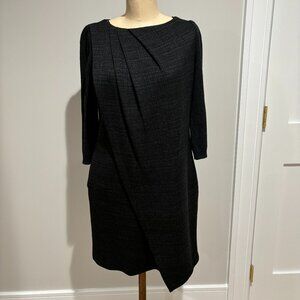 Hugo Boss Drape Front Knit Dress with Sweater Sleeves